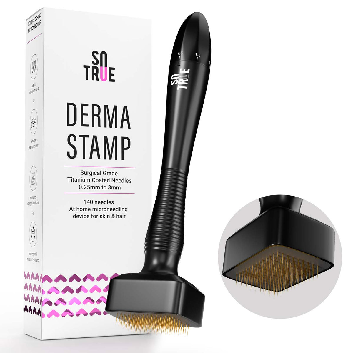 Derma Stamp | Adjustable Titanium Coated Needles - 0.25mm to 3mm