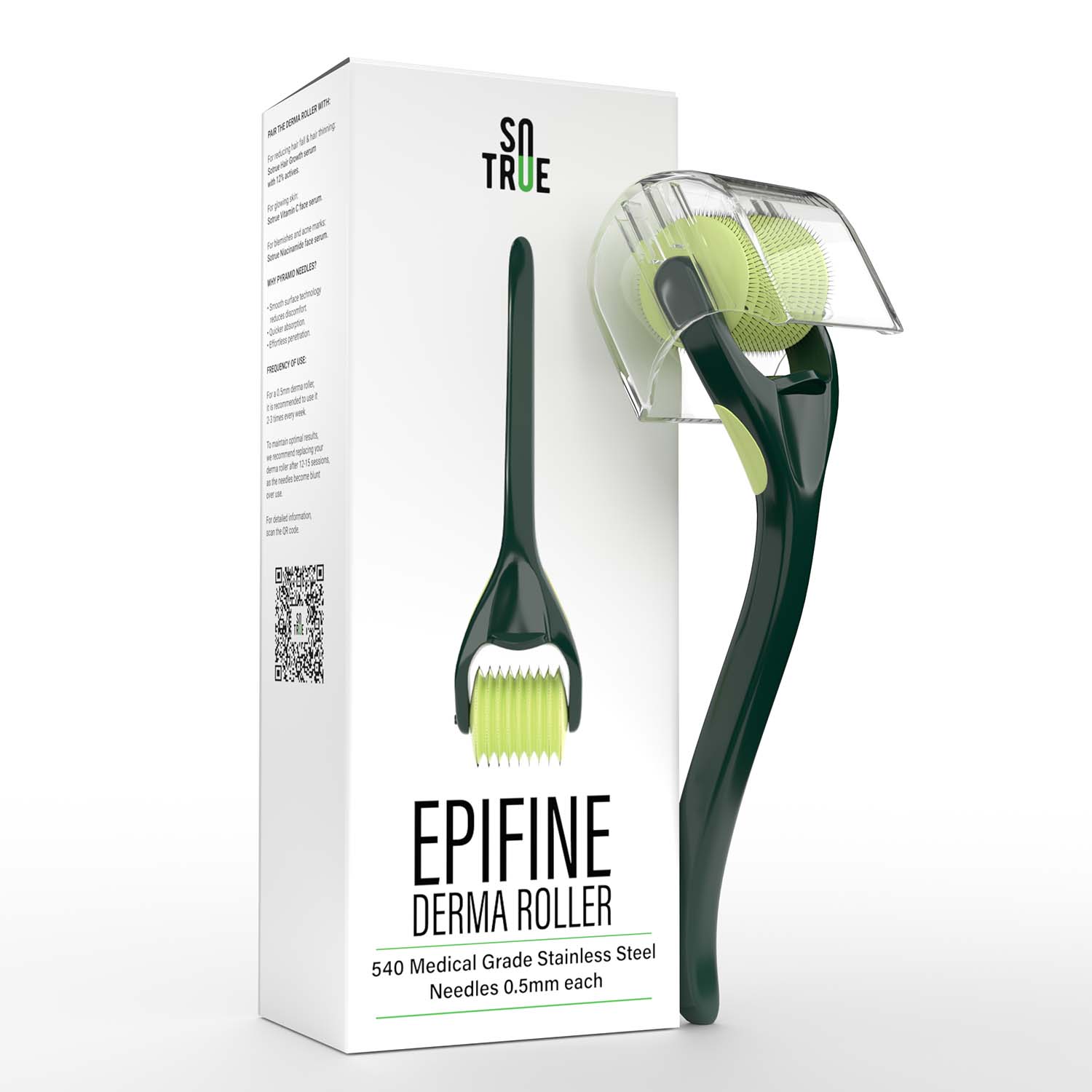 Epifine Derma Roller | 540 0.5mm Medical Grade Stainless Steel Needles