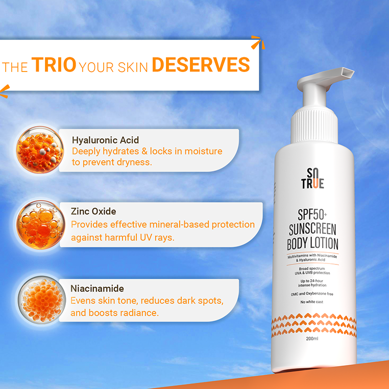 SPF 50 Sunscreen Body Lotion | Broad-Spectrum UV Protection & Hydration | 200ml